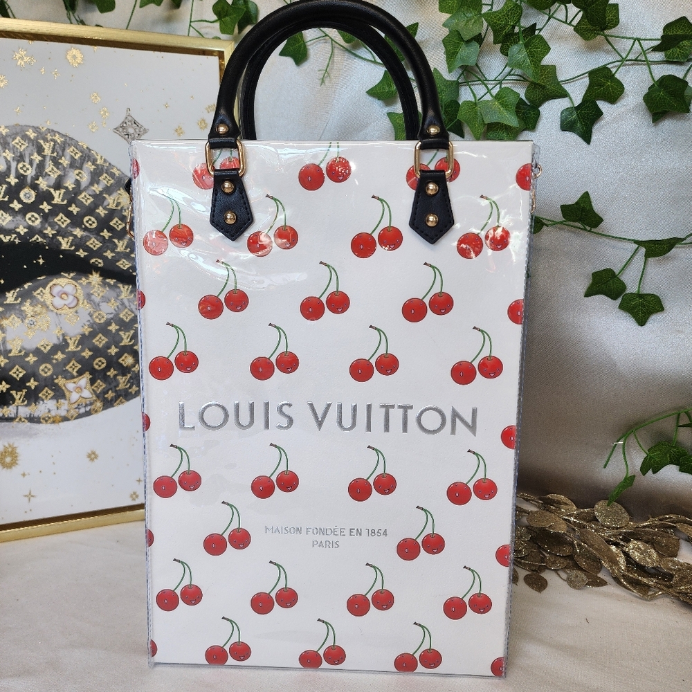 Authentic Louis Vuitton LIMITED EDITION Cherry retail Shopping Bag In A PVC Tote - Picture 3 of 10